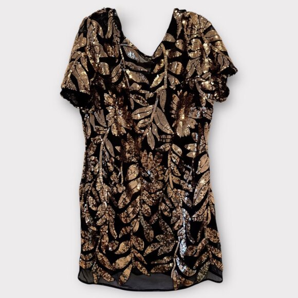 NWT Anthropologie Maeve Short-Sleeve Sheer Embellished Mini Dress Sz LP - Picture 7 of 10